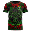 AIO Pride Lundin Family Crest T-Shirt - Celtic Dragonfly & Leaf Vines - Watercolor Style