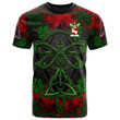 AIO Pride Osborn Family Crest T-Shirt - Celtic Dragonfly & Leaf Vines - Watercolor Style
