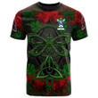 AIO Pride Crab Family Crest T-Shirt - Celtic Dragonfly & Leaf Vines - Watercolor Style