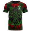 AIO Pride Vilant Family Crest T-Shirt - Celtic Dragonfly & Leaf Vines - Watercolor Style