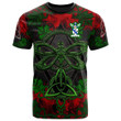 AIO Pride Pennycook Family Crest T-Shirt - Celtic Dragonfly & Leaf Vines - Watercolor Style