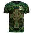 AIO Pride Lyons Family Crest T-Shirt - Celtic Cross Shamrock Patterns