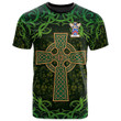 AIO Pride Hewatt Family Crest T-Shirt - Celtic Cross Shamrock Patterns