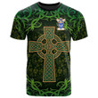 AIO Pride Ged Family Crest T-Shirt - Celtic Cross Shamrock Patterns