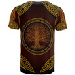 AIO Pride Strathy Family Crest T-Shirt - Celtic Patterns Brown Style