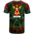 AIO Pride Grierson II Family Crest T-Shirt - Celtic Dragonfly & Leaf Vines - Watercolor Style