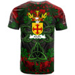 AIO Pride Ainslie Family Crest T-Shirt - Celtic Dragonfly & Leaf Vines - Watercolor Style