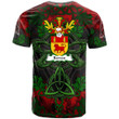 AIO Pride Borron Family Crest T-Shirt - Celtic Dragonfly & Leaf Vines - Watercolor Style