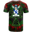 AIO Pride Pilmure Family Crest T-Shirt - Celtic Dragonfly & Leaf Vines - Watercolor Style