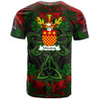 AIO Pride Mounsey Family Crest T-Shirt - Celtic Dragonfly & Leaf Vines - Watercolor Style