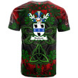 AIO Pride Bissland Family Crest T-Shirt - Celtic Dragonfly & Leaf Vines - Watercolor Style