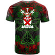 AIO Pride Lavington Family Crest T-Shirt - Celtic Dragonfly & Leaf Vines - Watercolor Style