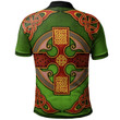 AIO Pride Huntley Of Hadnock Monmouthshire Welsh Family Crest Polo Shirt - Vintage Celtic Cross Green