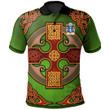 AIO Pride Cadrod Calchfynydd Welsh Family Crest Polo Shirt - Vintage Celtic Cross Green