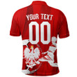 AIO Pride Custom Text & Number Poland Football Fan Polo Shirt
