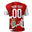 AIO Pride Custom Text & Number Denmark Football Fan Polo Shirt
