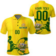 AIO Pride Custom Text & Number Australia Football Fan Polo Shirt
