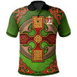 AIO Pride Peverell Of Pembrokeshire Welsh Family Crest Polo Shirt - Vintage Celtic Cross Green