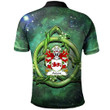 AIO Pride Aeneas Ysgwyddwyn Welsh Family Crest Polo Shirt - Green Triquetra