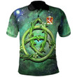 AIO Pride Skull Of Breconshire Welsh Family Crest Polo Shirt - Green Triquetra