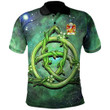 AIO Pride Dutton Of Dutton Of Cheshire Welsh Family Crest Polo Shirt - Green Triquetra