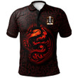 AIO Pride Mathau AB Ieuan AP Gruffudd Gethin Welsh Family Crest Polo Shirt - Fury Celtic Dragon With Knot