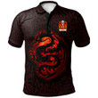 AIO Pride Gwrgant Farfdrwchf Monmouthshire Welsh Family Crest Polo Shirt - Fury Celtic Dragon With Knot