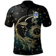 AIO Pride Cwrtais Courteys Curthoyse Curtis Welsh Family Crest Polo Shirt - Celtic Wicca Sun Moons