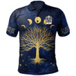 AIO Pride Cecil Of Skenfrith Monmouthshire Welsh Family Crest Polo Shirt - Moon Phases & Tree Of Life