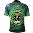 AIO Pride Gwair AP Dwg AP Llywarch Henj Welsh Family Crest Polo Shirt - Green Triquetra