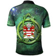 AIO Pride Foxley Hugh M. Margaret Pigot Welsh Family Crest Polo Shirt - Green Triquetra