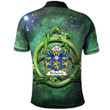 AIO Pride Fitzhamon Conquered Glamorgan Welsh Family Crest Polo Shirt - Green Triquetra