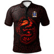 AIO Pride Maelgwn Gwynedd King Of Gwynedd Welsh Family Crest Polo Shirt - Fury Celtic Dragon With Knot
