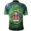AIO Pride Exmewe Of Ruthin Denbighshire Welsh Family Crest Polo Shirt - Green Triquetra