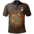 AIO Pride Elidir Ddu Sir Knight Of The Sepulchre Welsh Family Crest Polo Shirt - Mid Autumn Celtic Leaves