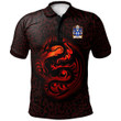 AIO Pride Danford Monmouthshire Welsh Family Crest Polo Shirt - Fury Celtic Dragon With Knot