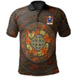 AIO Pride Probert Of Pant Glas Tryleg Monmouthshire Welsh Family Crest Polo Shirt - Mid Autumn Celtic Leaves