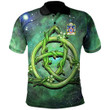 AIO Pride Richard Iarll Klar Earl Of Clare Welsh Family Crest Polo Shirt - Green Triquetra
