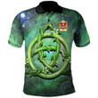 AIO Pride Arnold Sir Acquired Llanthony Abbey Welsh Family Crest Polo Shirt - Green Triquetra