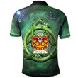 AIO Pride Crevequer Or Crevecoeur Flint Welsh Family Crest Polo Shirt - Green Triquetra