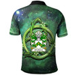 AIO Pride Cherleton Or Charlton Lords Of Powys Welsh Family Crest Polo Shirt - Green Triquetra