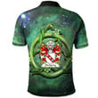 AIO Pride Fitzhenry Of Pembrokeshire Welsh Family Crest Polo Shirt - Green Triquetra