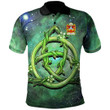 AIO Pride St Quintin Of Tal Y Fan Glamorgan Welsh Family Crest Polo Shirt - Green Triquetra