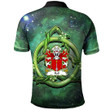 AIO Pride Hall Of Pembrokeshire Welsh Family Crest Polo Shirt - Green Triquetra