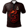 AIO Pride Syward Or Siward Lord Of Rhutin Glamorgan Welsh Family Crest Polo Shirt - Fury Celtic Dragon With Knot