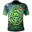 AIO Pride Griffin Of Penrith Anglicized Form Of Gruffudd Welsh Family Crest Polo Shirt - Green Triquetra