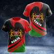 AIO Pride Kenya Coat Of Arms Big Wave Style T-shirt