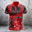 AIO Pride Red And Black Bandana Patchwork Polo Shirt