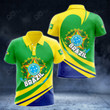 AIO Pride Brazil Coat Of Arms Big Wave Style Polo Shirt