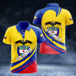 AIO Pride Colombia Coat Of Arms Big Wave Style Polo Shirt
